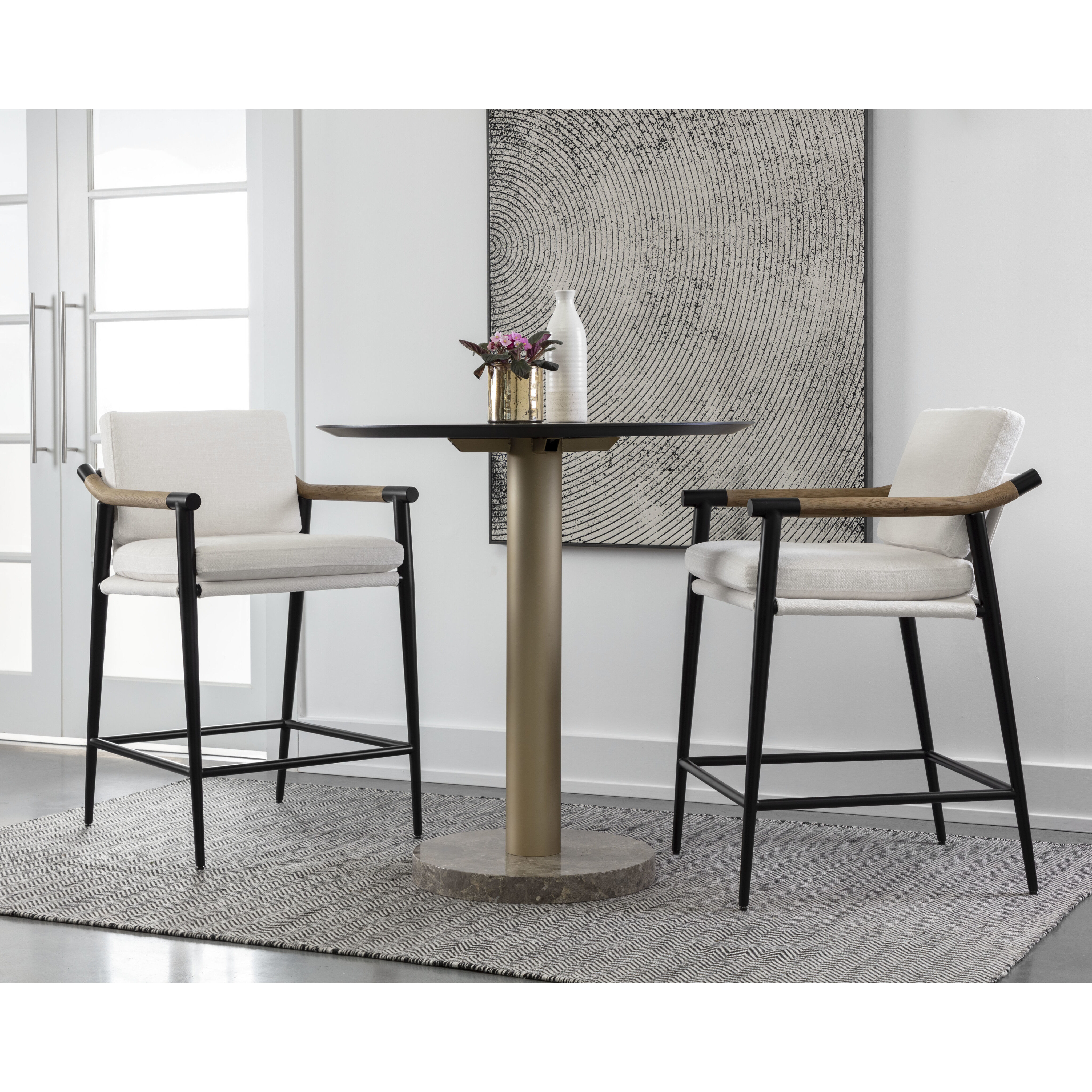 Meadow 38.25 inch Heather Ivory Tweed Counter Stool